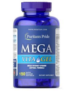 Витамины и минералы Мега, Mega Vita Gel, Puritan's Pride, 120 гелевых капсул