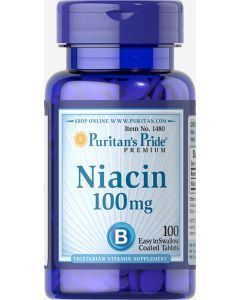 Ниацин, Niacin, Puritan's Pride, 100 мг, 100 таблеток