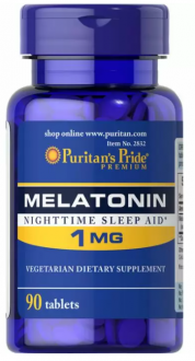 Мелатонин, Melatonin, Puritan's Pride, 1 мг, 90 таблеток