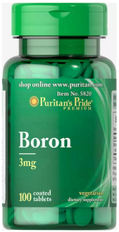 Бор, Boron, Puritan's Pride, 3 мг, 100 таблеток