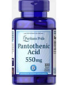 Пантотеновая кислота, Pantothenic Acid, Puritan's Pride, 550 мг, 100 капсул
