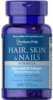 Формула для волос, кожи, ногтей, Hair Skin Nails Formula, Puritan's Pride, 60 капсул