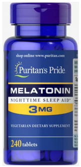 Мелатонин, Melatonin, Puritan's Pride, 3 мг, 240 таблеток
