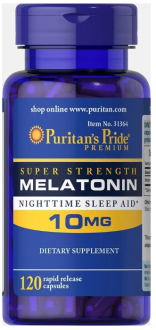 Мелатонин, Melatonin, Puritan's Pride, 10 мг, 120 капсул