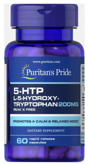 5-НТР, 5-HTP 200 mg (Griffonia Simplicifolia), Puritan's Pride, 200 мг, 60 капсул