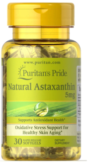 Астаксантин, Natural Astaxanthin 5 mg, Puritan's Pride, 5 мг, 30 капсул