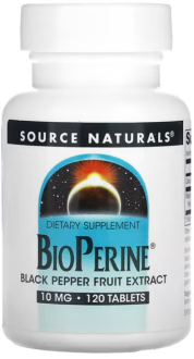 Биоперин (Bioperine), Source Naturals, 10 мг, 120 таблеток