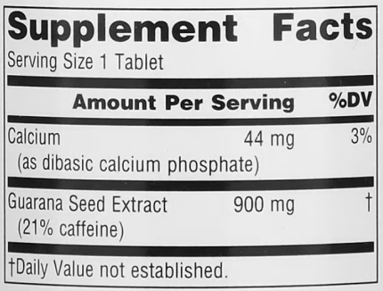 Гуарана 900 мг, Source Naturals, 60 таб.