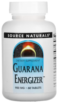 Гуарана 900 мг, Source Naturals, 60 таб.