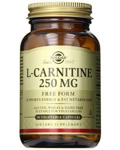 Л карнитин, L-Carnitine, Solgar, 250 мг, 90 капсул