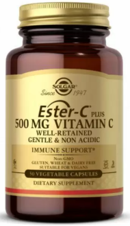 Витамин С эстер плюс (Ester-C Plus Vitamin C), Solgar, 500 мг, 50 капсул