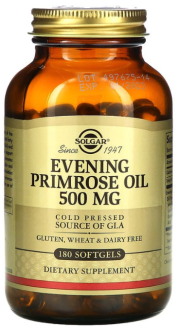 Масло вечерней примулы (Evening Primrose Oil), Solgar, 180 капсул