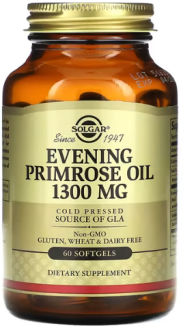 Масло примулы вечерней (Evening Primrose Oil), Solgar, 1300 мг, 60 капсул