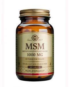 Метилсульфонилметан, MSM, Solgar, 1000 мг, 60 таблеток