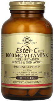 Эстер С плюс, Ester-C Plus, Solgar, 1000 мг, 90 таблеток