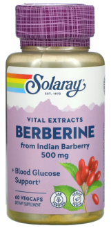 Берберин, Berberine, Solaray, 500 мг, 60 вегетариальных капсул