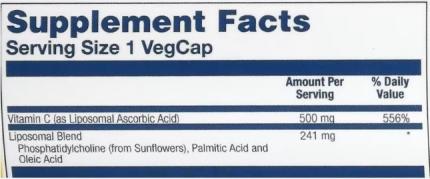 Витамин С липосомальный, Liposomal Vitamin C, Solaray, 500 мг, 100 вегетарианских капсул
