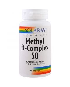 Витамины группы В, Methyl B-Complex 50, Solaray, 60 вегетарианских капсул