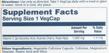 Витамин С с замедленным высвобождением, Vitamin C, Timed Release Vitamin C with Rose Hips & Acerola, Solaray, 1000 мг, 100 капс.