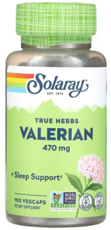 Валериана, Valerian, Solaray, 100 капсул
