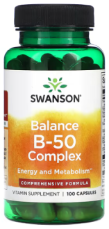 Комплекс витаминов В-50, Balance Vitamin B-50, Swanson, 100 капсул