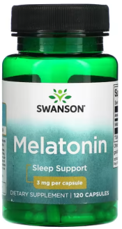 Мелатонин, Melatonin, Swanson, 3 мг, 120 капсул