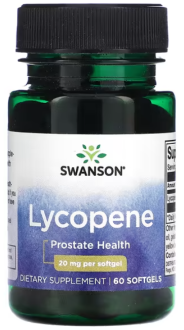 Ликопин, здоровье простаты, Lycopene, Swanson, 20 мг, 60 гелевых капсул