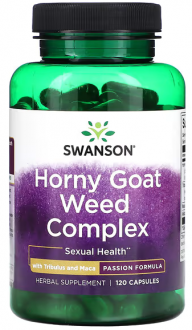 Комплекс горянки, Horny Goat Weed Complex, Swanson, 120 капсул