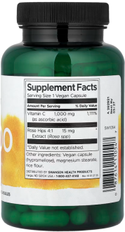 Витамин С с шиповником, Vitamin C, Swanson, 1000 мг, 90 капсул