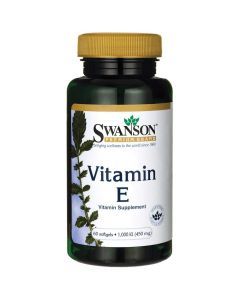 Витамин Е, Vitamin E, Swanson, 1000 МЕ (450 мг), 60 гелевых капсул