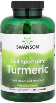 Куркума, Turmeric, Swanson, 720 мг, 240 капсул
