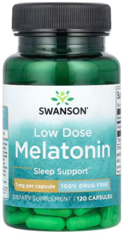 Мелатонин, Melatonin, Swanson, 1 мг, 120 капсул