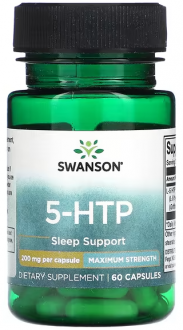 5-HTP (L-5-гидрокситриптофан, 5-HTP, Swanson, 200 мг, максимальная сила, 60 вегетарианских капсул