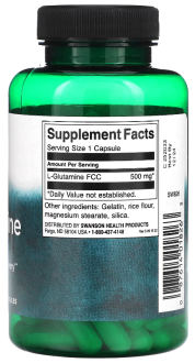 L- глютамин, L-Glutamine, Swanson, 500 мг, 100 капсул