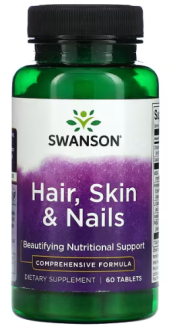 Формула для кожи, волос и ногтей, Hair, Skin & Nails, Swanson, 60 таблеток