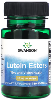 Лютеин, Lutein Esters, Swanson, 20 мг, 60 гелевых капсул