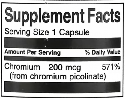 Хром пиколинат, Chromium Picolinate, Swanson, 200 мкг, 100 капсул