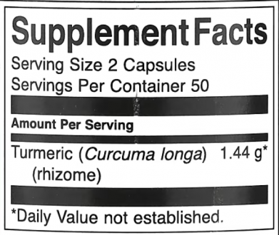 Куркума, Turmeric, Swanson, 720 мг, 100 капсул