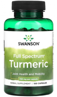 Куркума, Turmeric, Swanson, 720 мг, 100 капсул