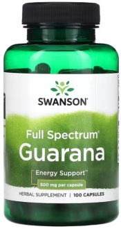 Гуарана, Guarana, Swanson, 500 мг, 100 капсул
