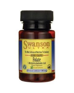 Фолат, Ultra Folate, Swanson, 400 мкг, 30 вегетарианских капсул
