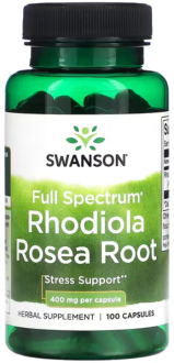 Родиола розовая, Rhodiola Rosea Root, Swanson, 400 мг, 100 капсул