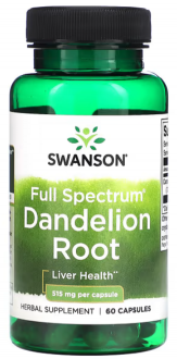 Одуванчик, корень, Dandelion Root, Swanson, 515 мг, 60 капсул