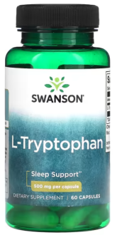 L-триптофан, L-Tryptophan, Swanson, 500 мг, 60 капсул