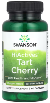 Экстракт вишни, Hiactives Tart Cherry, Swanson, 465 мг, 60 капсул