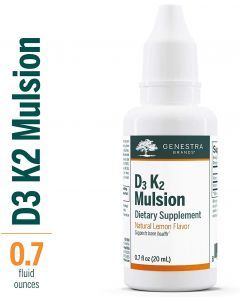 Витамин Д3 и К2, D3-K2 Mulsion, Genestra Brands, цитрусовый вкус, 20 мл