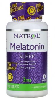 Мелатонин медленного высвобождения, Melatonin Natrol Time Release, 3 мг