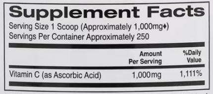 Витамин C класса USP в порошке, Gold C Powder от California Gold Nutrition 1000 мг