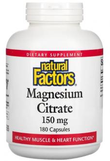 Цитрат магния, Natural Factors, 150 мг, 180 капсул