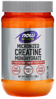 Креатин моногидрат микронизированный, NOW Foods Sports, Micronized Creatine Monohydrate, 500 грамм